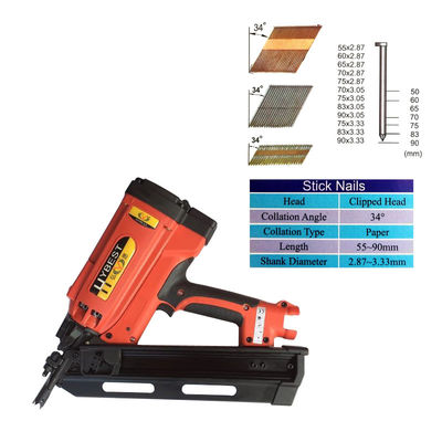 34 βαθμών Lithium Ion Cordless Framing Nailer με Min Nail Length 2in Απαιτήσεις