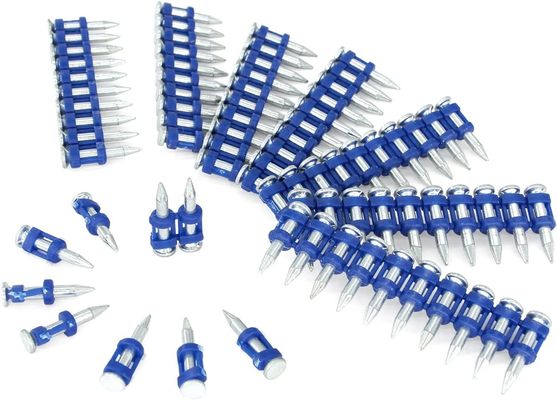 GB Standard Flat Head Plastic Strip Nails for Concrete Gas Σιδηρουργικά στριμμένα καρφιά από χάλυβα