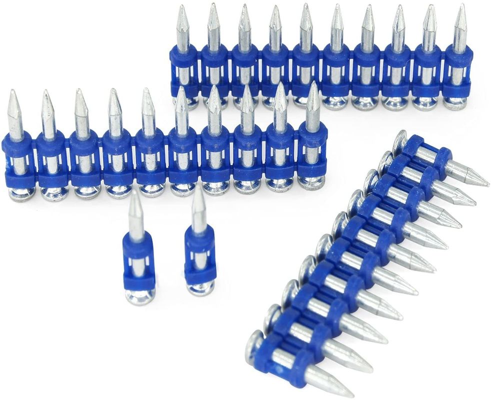 GB Standard Flat Head Plastic Strip Nails for Concrete Gas Σιδηρουργικά στριμμένα καρφιά από χάλυβα